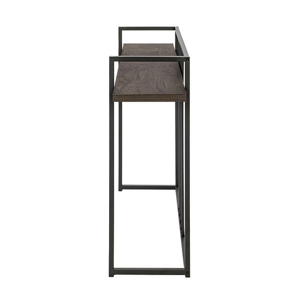 Homy Casa Industrial Wooden Console Table with Shelf