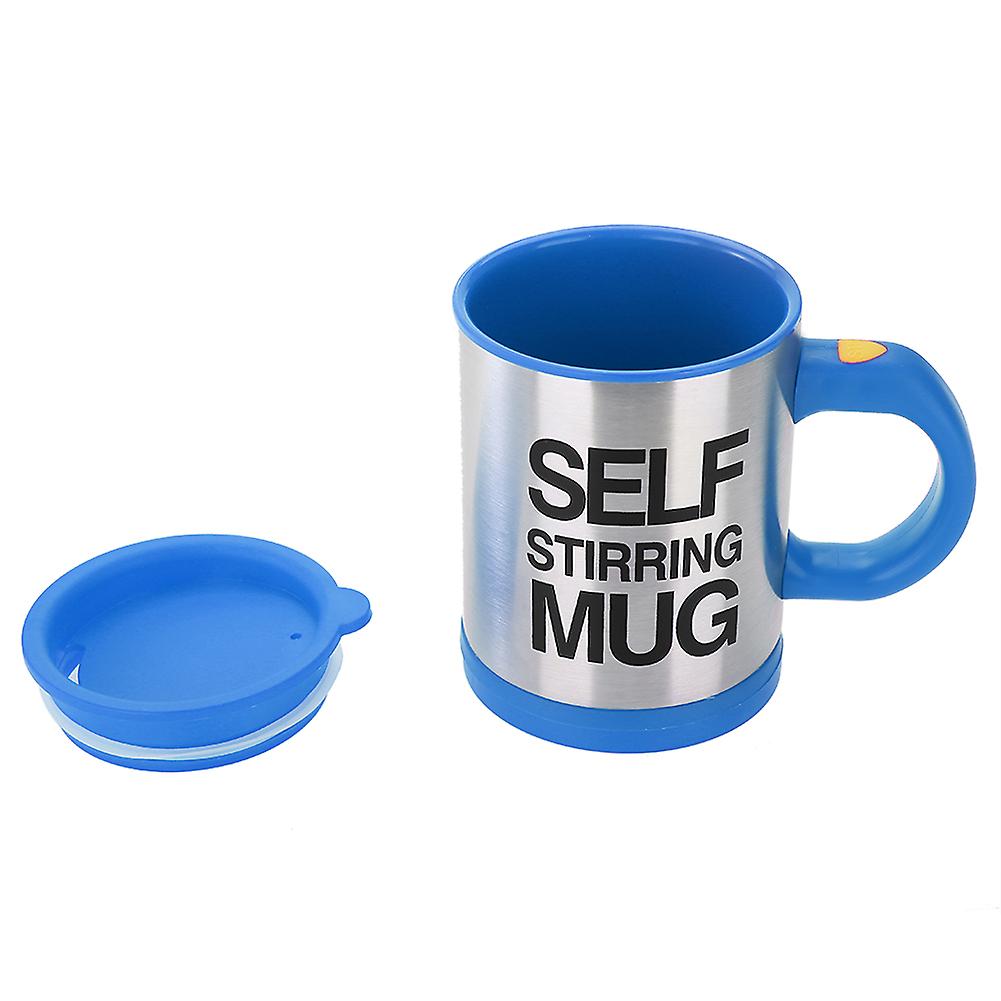 301-400ml Stainless Steel Electric Stirring Mug Automatic Milk Juice Coffee Cup (Blue)