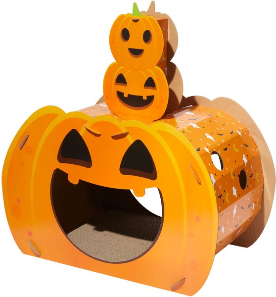 Frisco Halloween Jack-o-Lantern Cardboard Cat House