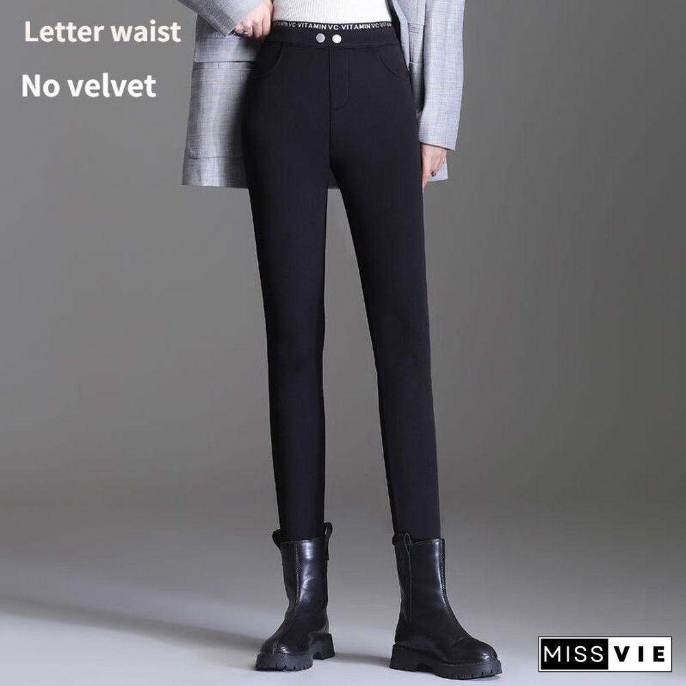 Winter Women's Velvet Pants Thick Warm Leggings High Waist Black Slim Cashmere Pencil Pants Female Cotton Leggings for Women