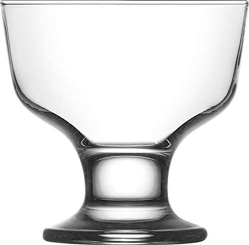 Madison Clear Glass Footed Ice Cream Dessert Bowls | For Ices， Pudding， Fruit， and More – Set Of 12 Thick Glass Serving Dishes – 9.6 Ounce Dessert Cups