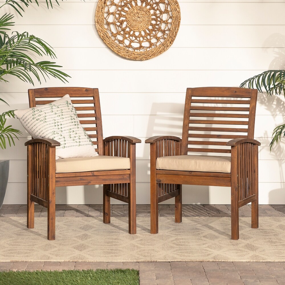 Middlebrook Surfside Acacia Wood Outdoor Chairs (Set of 2)