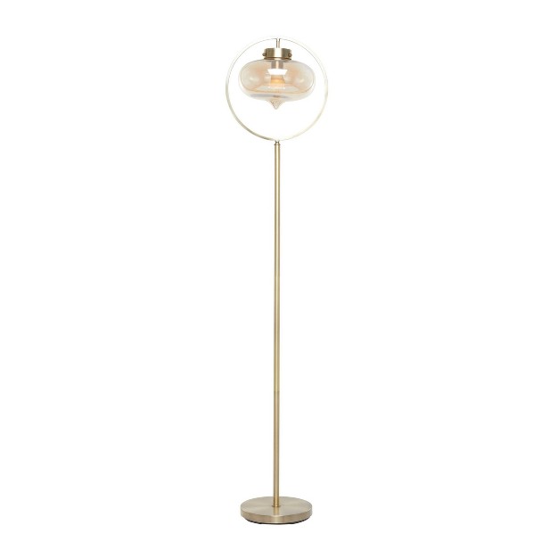 Metal Floor Lamp With Hanging Shade Gold Olivia amp May