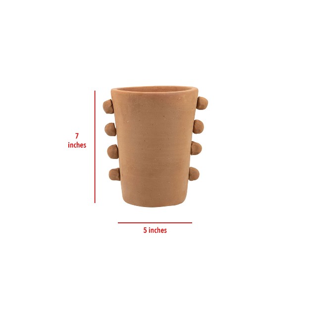 Natural Terracotta Beaded Decorative Vase Foreside Home amp Garden