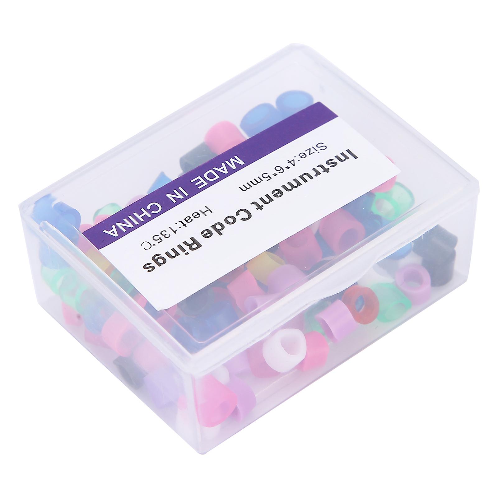 100pcs Dental Color Code Rings Nontoxic Silicone Dental Color Code Rings Accessory Supplies(mix Color )