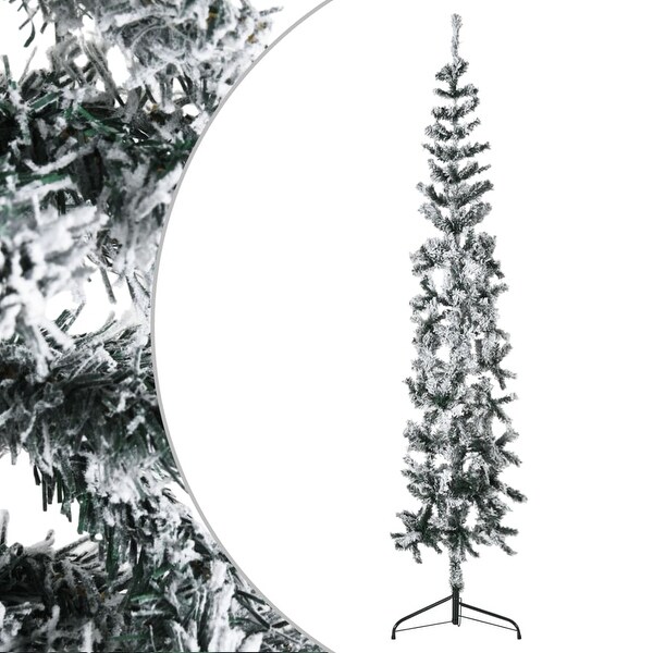 vidaXL Christmas Tree Decoration Slim Artificial Half Xmas Tree with Stand