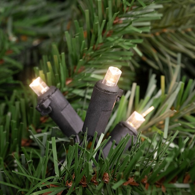 Northlight 50ct Warm White Led Wide Angle Christmas Lights 16 25ft Black Wire