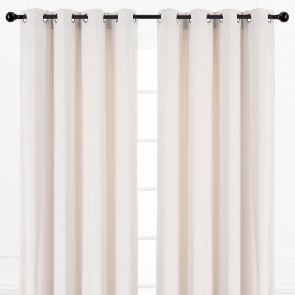 Chanasya Velvet Grommet Window Curtain Panel Pair (Set of 2)