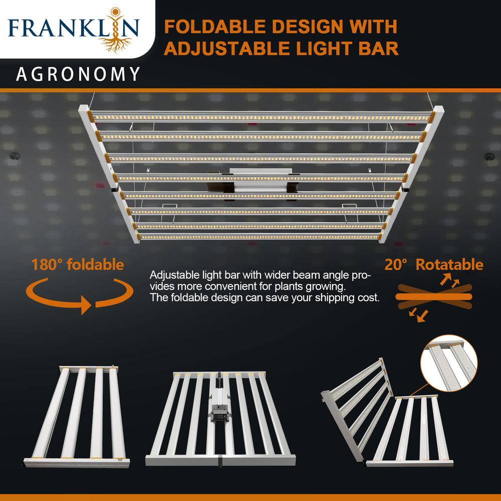 FRANKLIN AGRONOMY Franklin 720-Watt Full Spectrum Led Grow Light with Bright White Color Temperature for Indoor Plants F7000