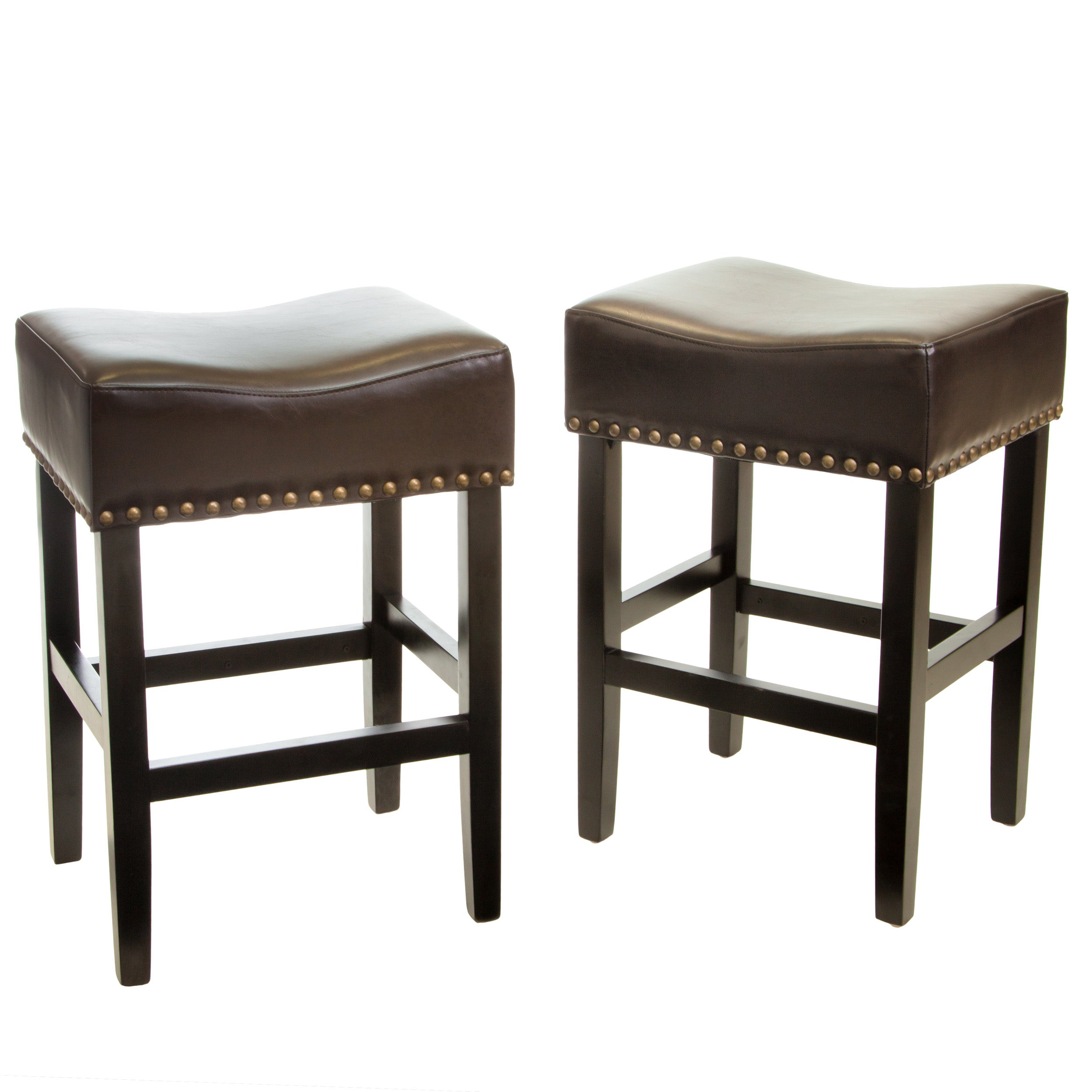 Chantal Backless Leather Counter and Bar Stool, Set of 2