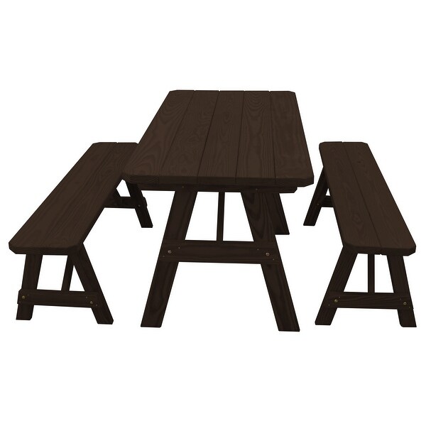 Pine 5' Traditional Picnic Table with 2 Benches