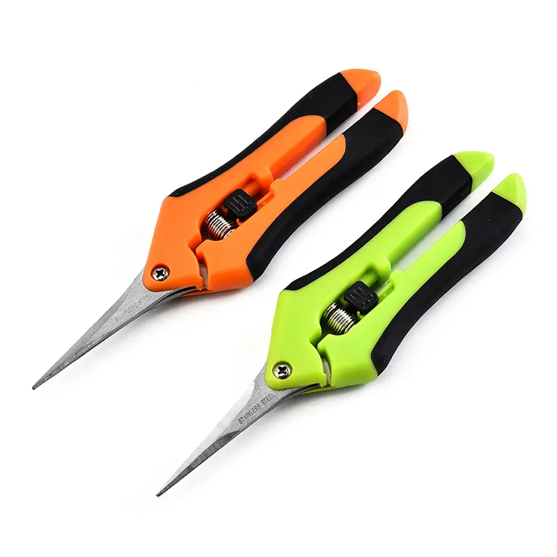 Plant Scissors Straight Pruning Shears Steel Blade Hand Pruner For Garden Plants