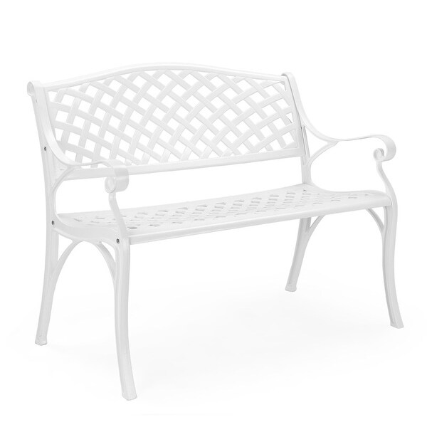 Outdoor 40.5 in. Cast Aluminum Park Decorative Bench