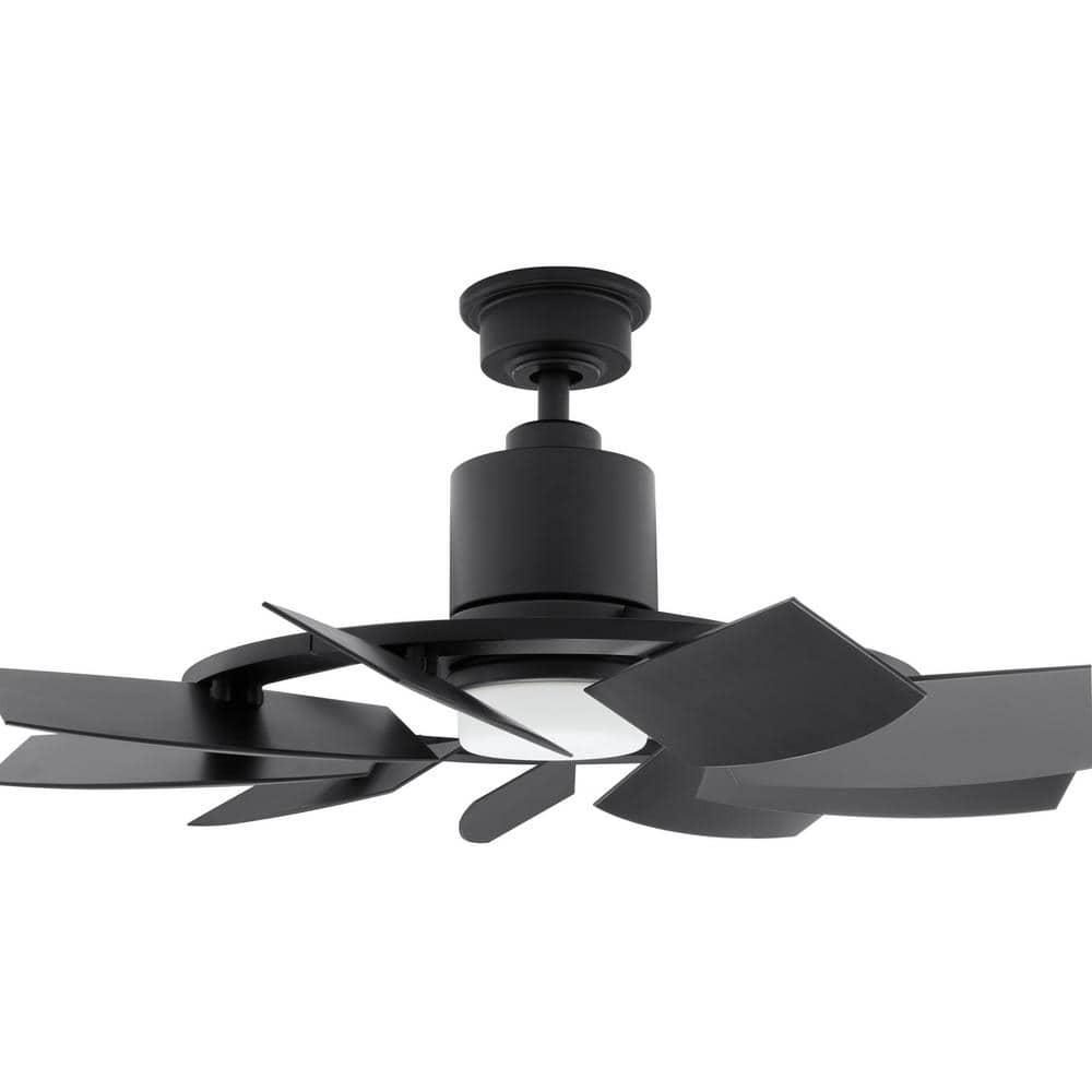 Home Decorators Collection Stonemill 36 in LED Outdoor Matte Black Ceiling Fan with Light