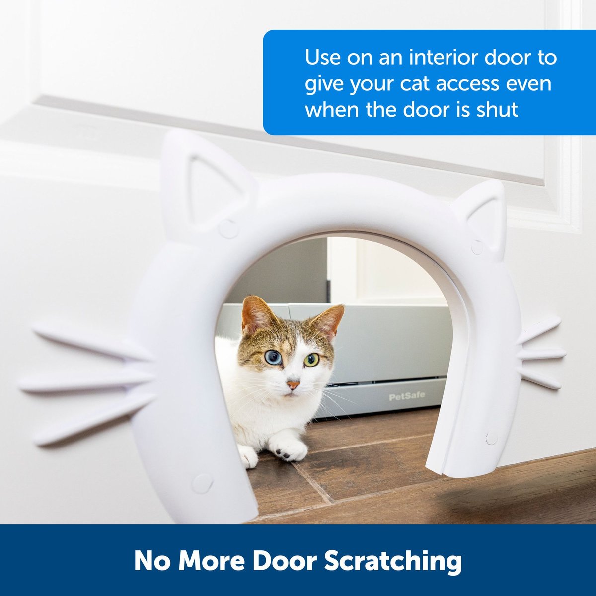 PetSafe Durable Interior Cat Door， Up to 20-lbs， ​​​​​​​White