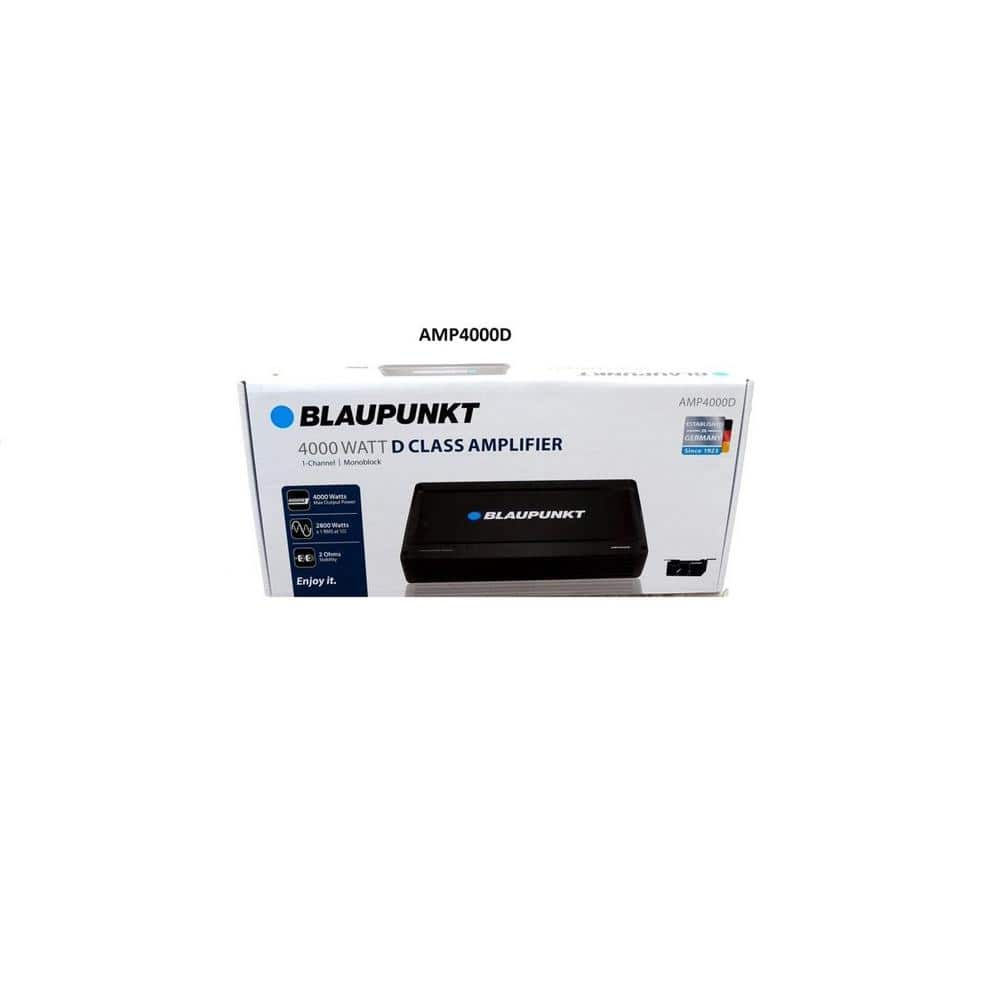 BLAUPUNKT 4000-Watt Max 1-CH Monoblock Class D Stereo Car Audio Amplifier AMP4000D