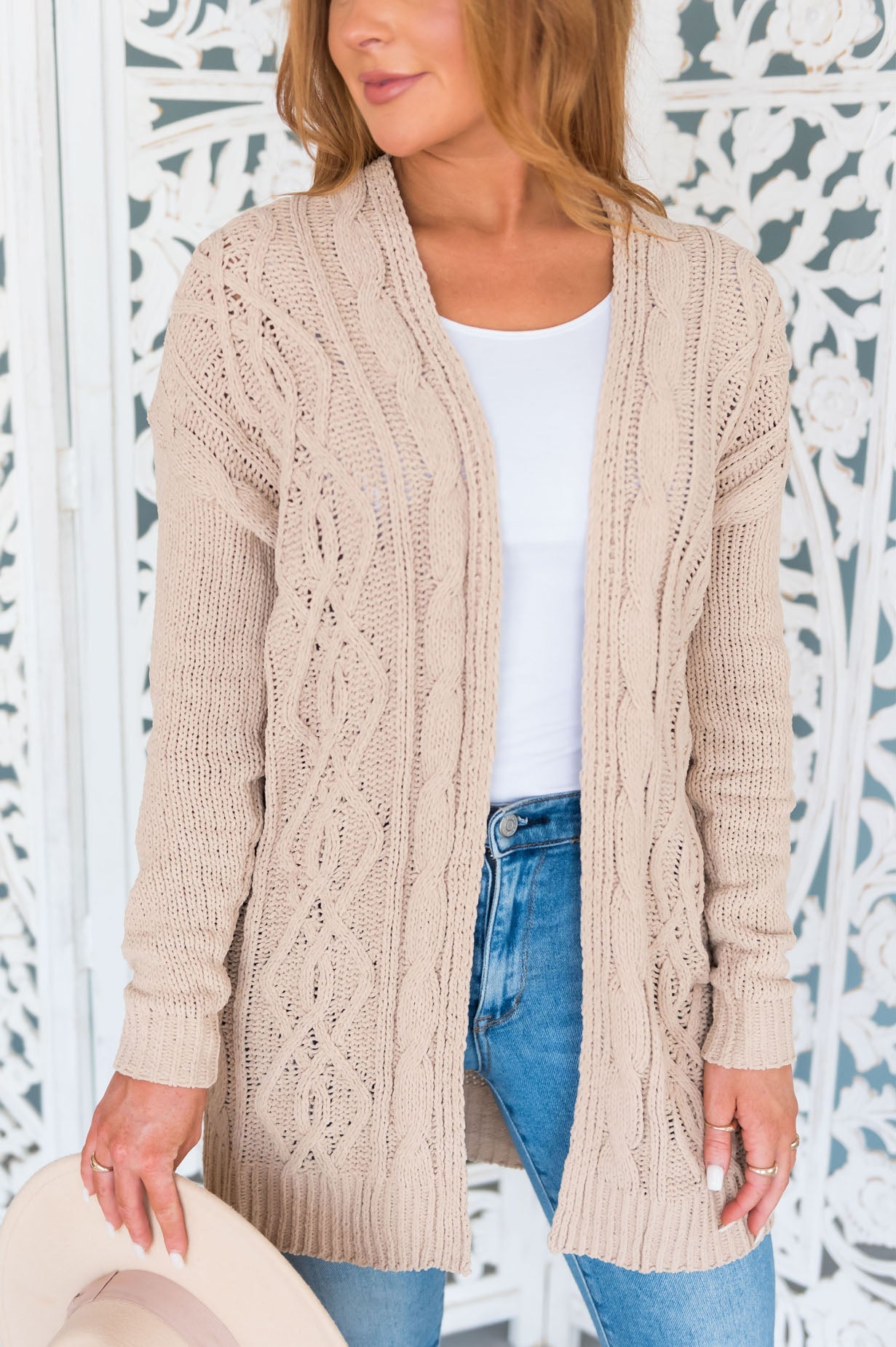 Warms My Heart Modest Chenille Cardigan