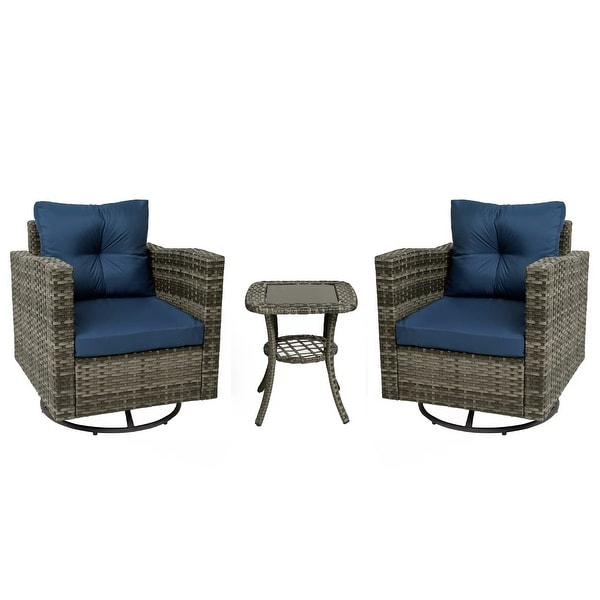 3 Pieces Outdoor Swivel Patio Furniture Set