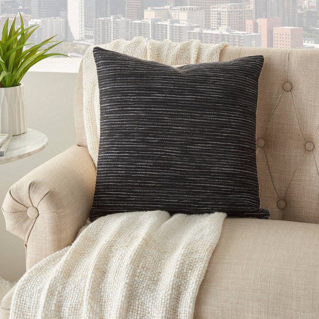 Shopsentral Textured Lines Square Throw Pillow