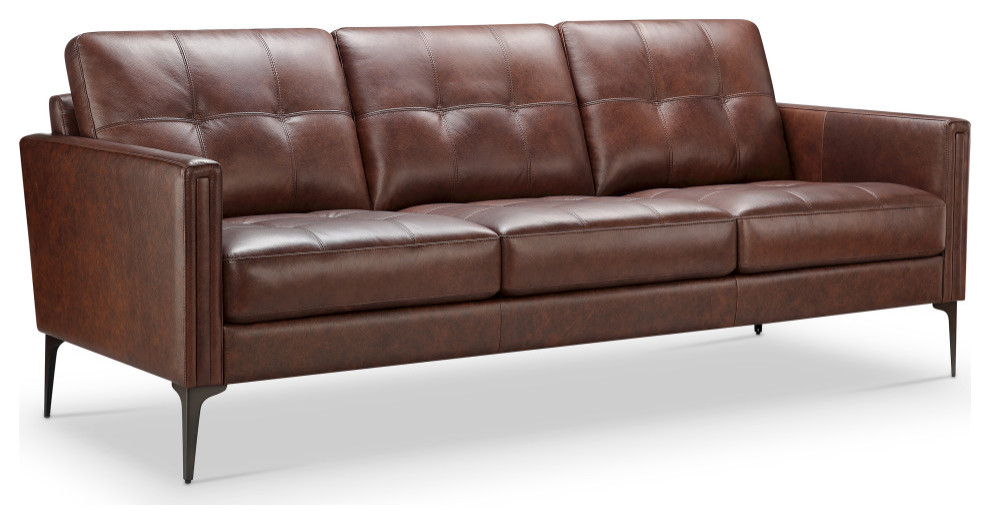 Arlen 2 Piece Leather Sofa and Loveseat Set   Midcentury   Living Room Furniture Sets   by Abbyson Living  Houzz