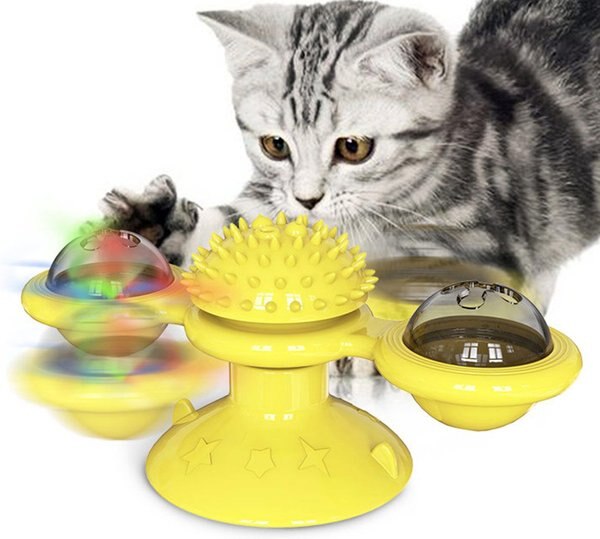 Pet Life 'Windmill' Rotating Suction Cup Spinning Cat Toy