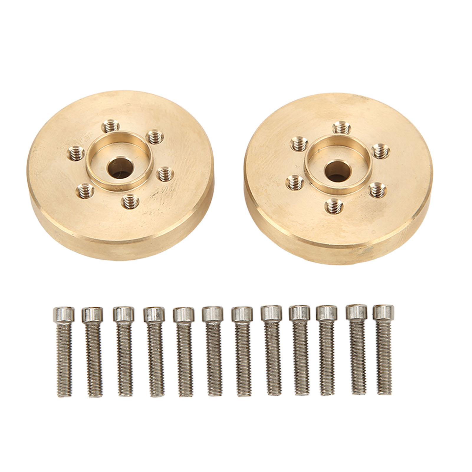 1pair Rc Car Brass Wheel Hex Hub 12mm For 1/10 Remote Control Car For Axial Scx10 Golden