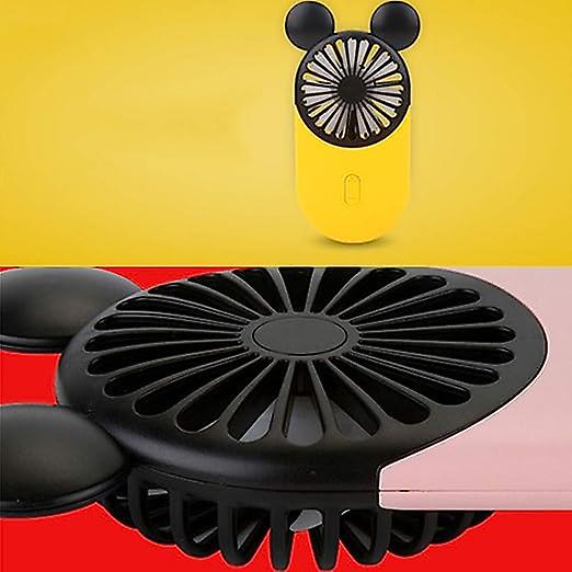 Cute Mini Fan， Portable Usb Charging， With Led Light， 3-speed Adjustable Speed， Suitable For Indoor Or Outdoor Activities  2810c Yellow