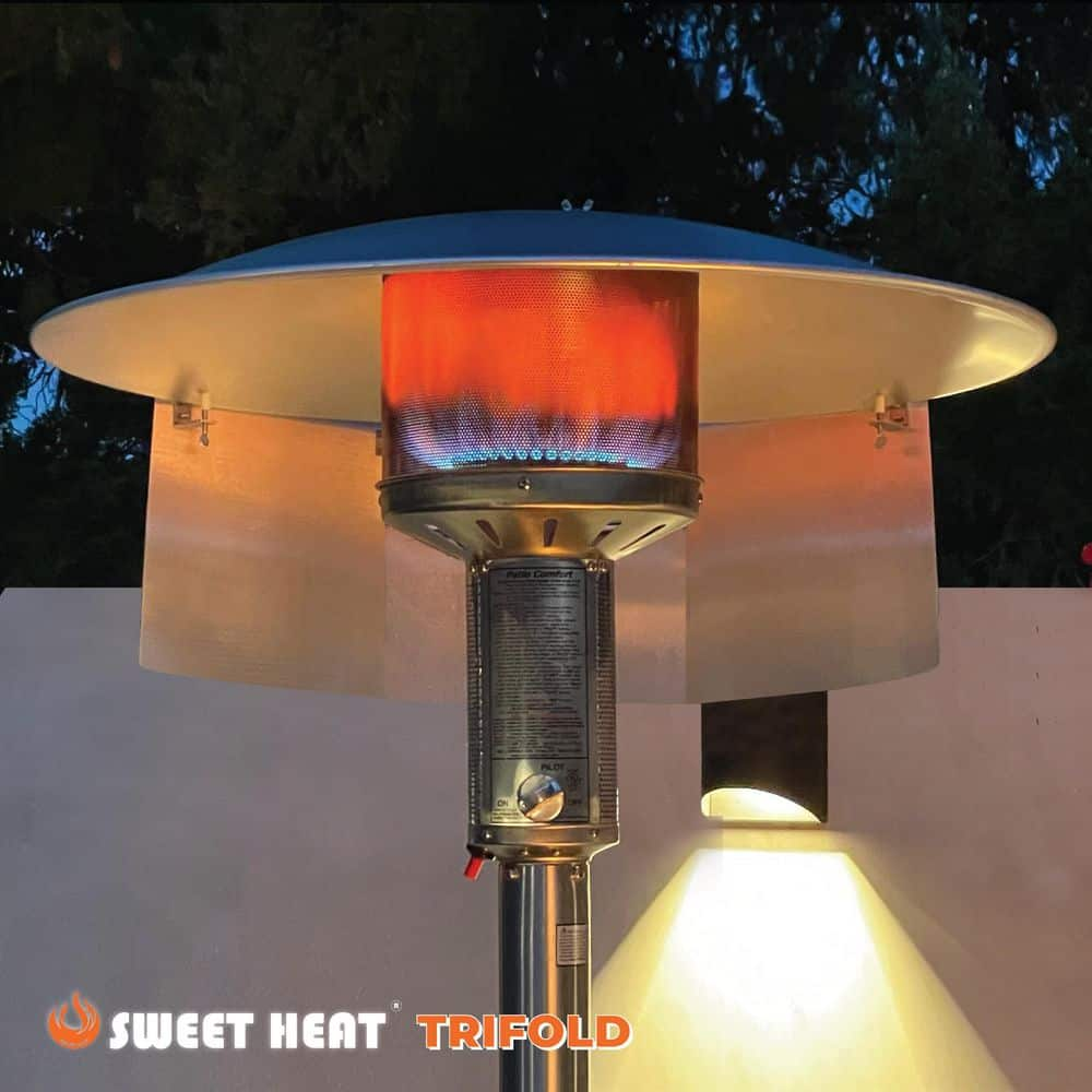 SWEET HEAT Sweet Heat Trifold Pro- Patio Heat Reflector 33 in. x 10 in. Aluminum Heat Reflector for Round Top Patio Heaters SHProTF-UsA13