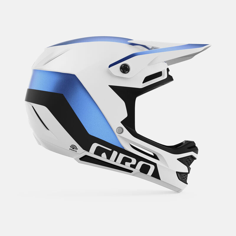 Giro Insurgent Spherical Full Face Helmet - Matt White-Ano Blue - 2023