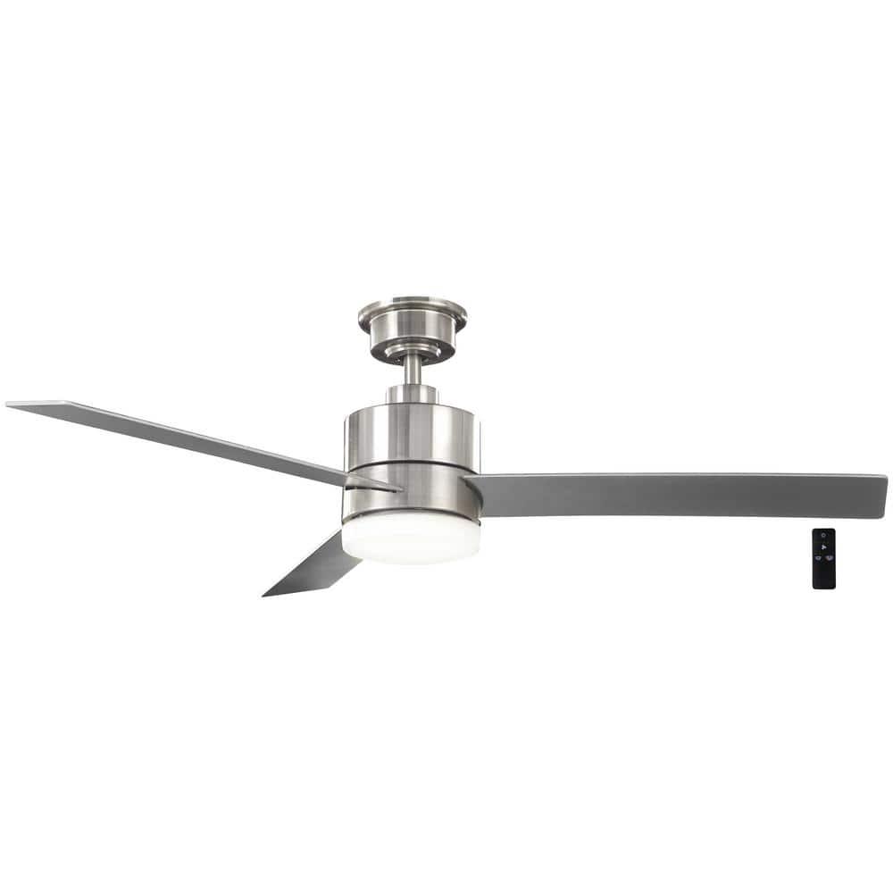 Hampton Bay Madison 52 in Integrated LED Brushed Nickel Ceiling Fan with Light and Remote Control with Color Changing Technology