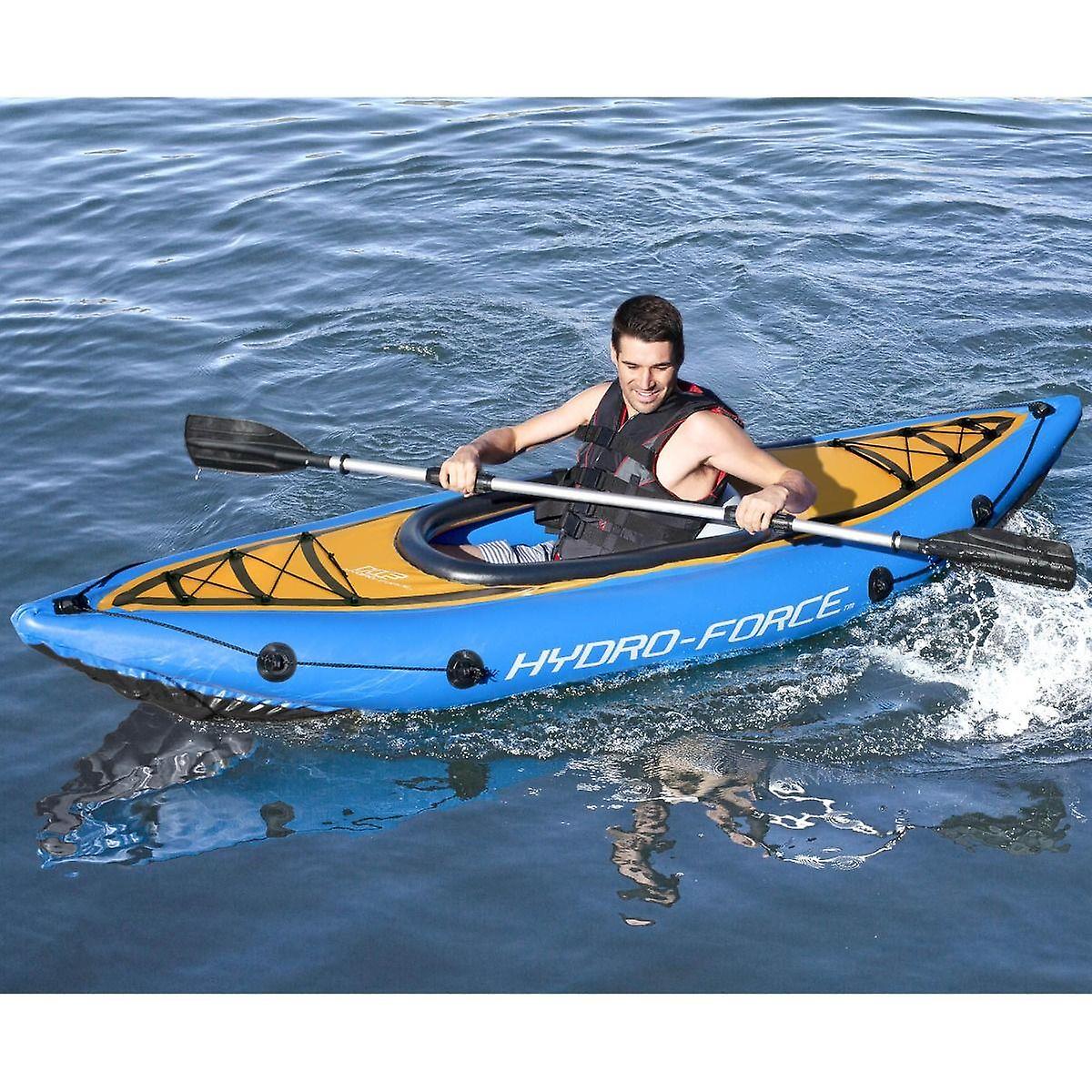 Upgraded Cove Champion Inflatable Kayak with Sports Paddle Canoe Boat Single