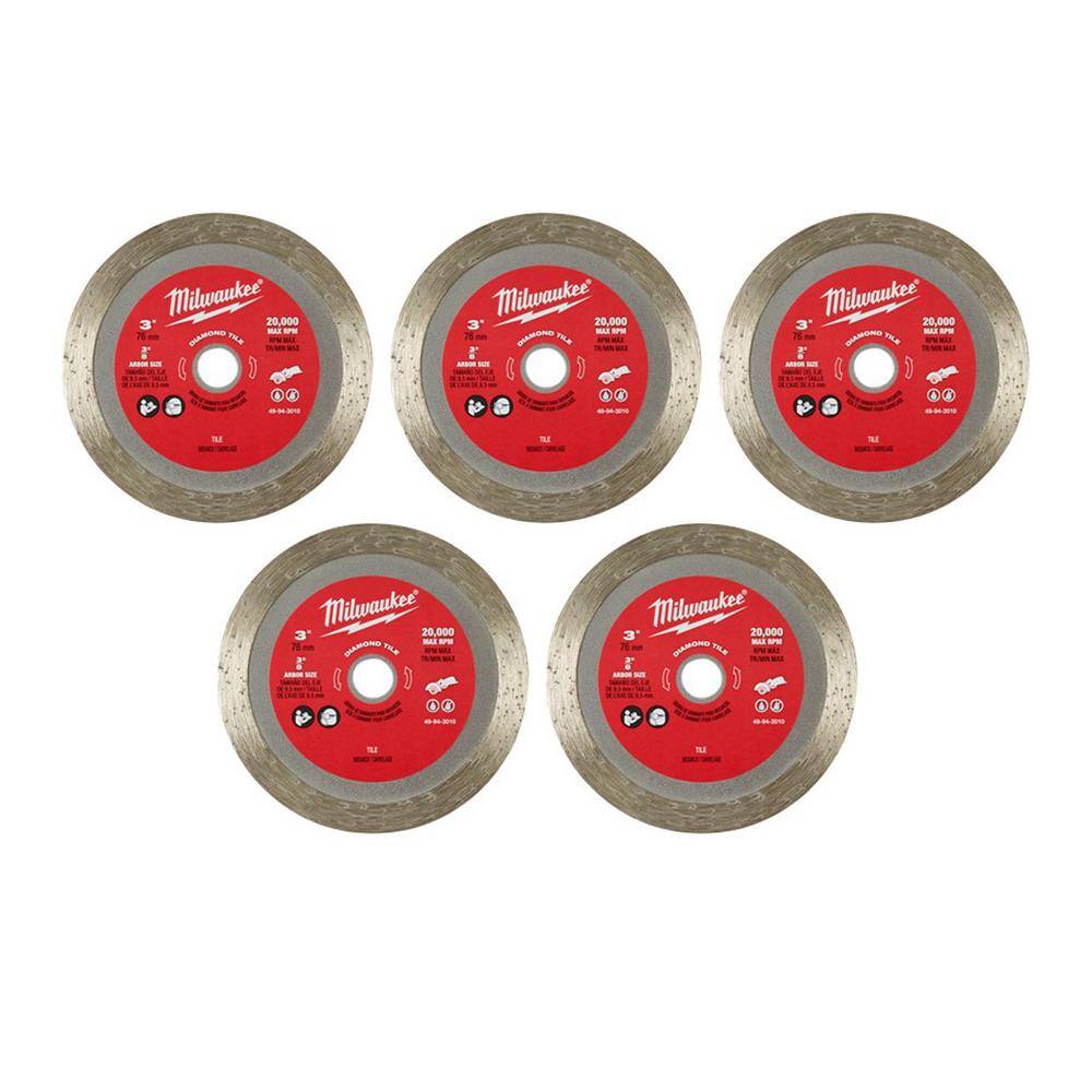 MW 3 in. Diamond Tile Blade (5-Pack) 49-94-3010-5X