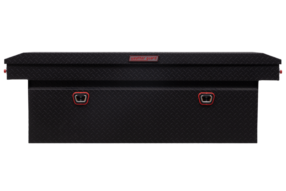 Weather Guard Saddle Truck Tool Box Aluminum Full Deep Textured Matte Black