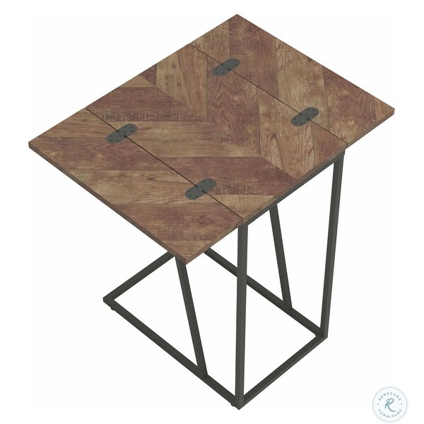 Contemporary Modern Design Rustic Accent Snack Table with Extendable Top