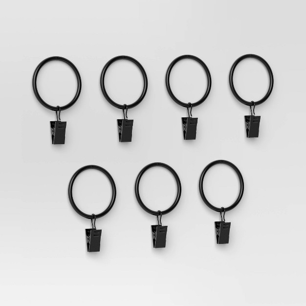 7pk Clip Rings Matte Black