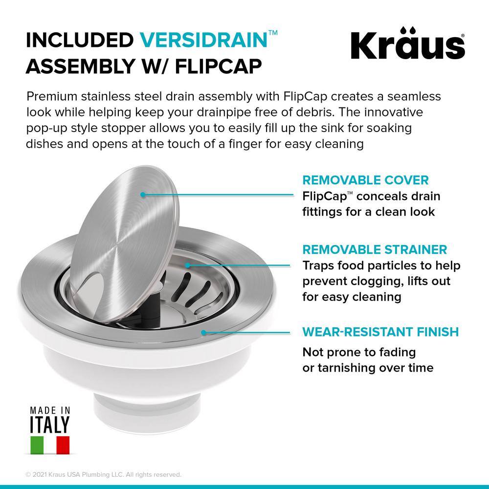 KRAUS Bellucci Black Granite Composite 30 in. Single Bowl Undermount Workstation Kitchen Sink with Accessories KGUW2-30MBL