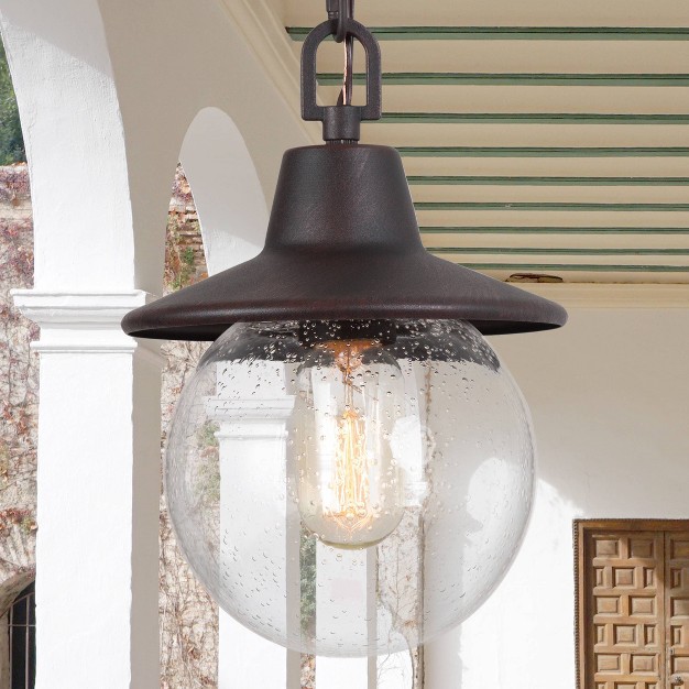 Globe Glass metal Outdoor Pendant Lamp Rusty Lnc