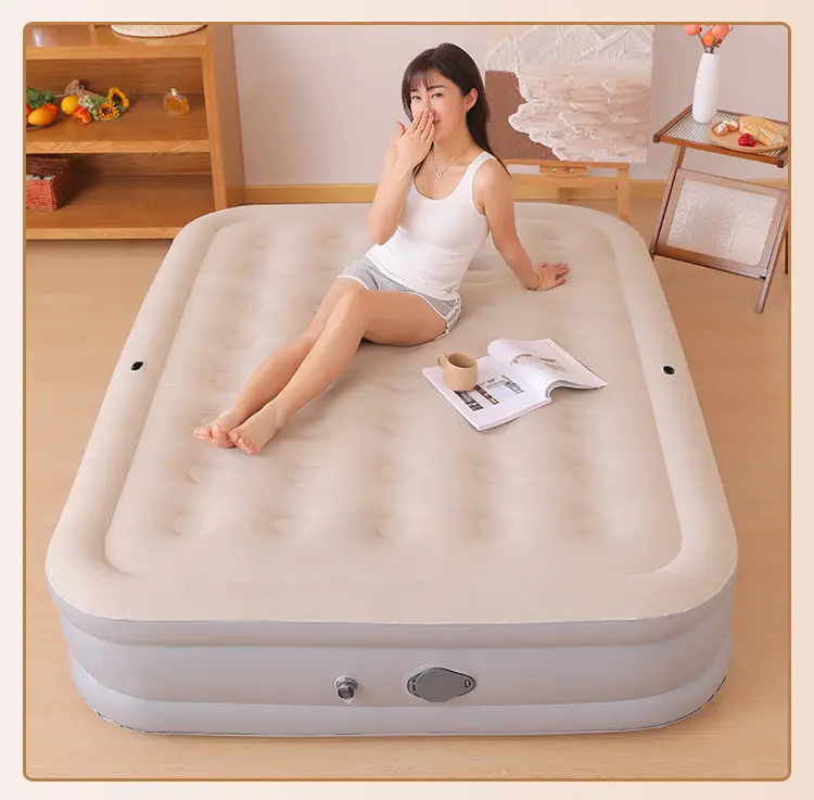 Inflatable mattress with built in electric pump for camping traveling outdoor sports waterproof bed cover mattress protector