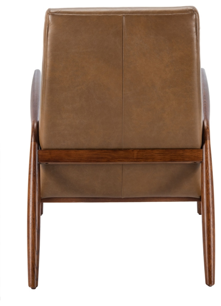 Sabello Channel Tufted Arm Chair Gingerbread / Dark Walnut   Midcentury   Armchairs And Accent Chairs   by Peachtree Fine Furniture  Houzz