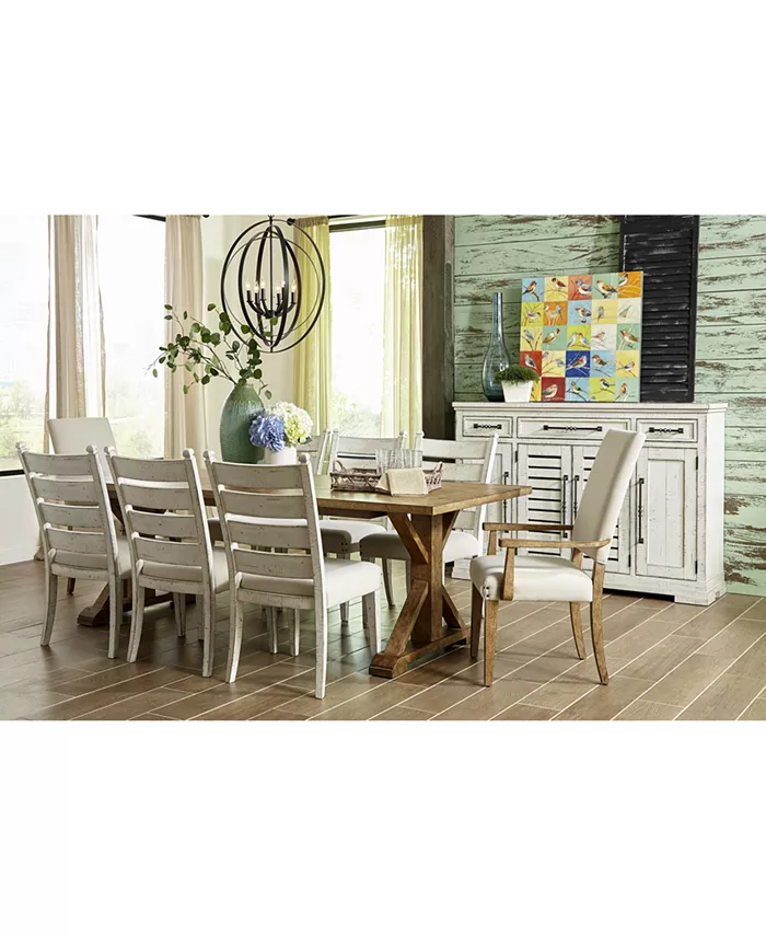 Trisha Yearwood Home Coming Home Double Trestle Extendable Rectangular Dining Table