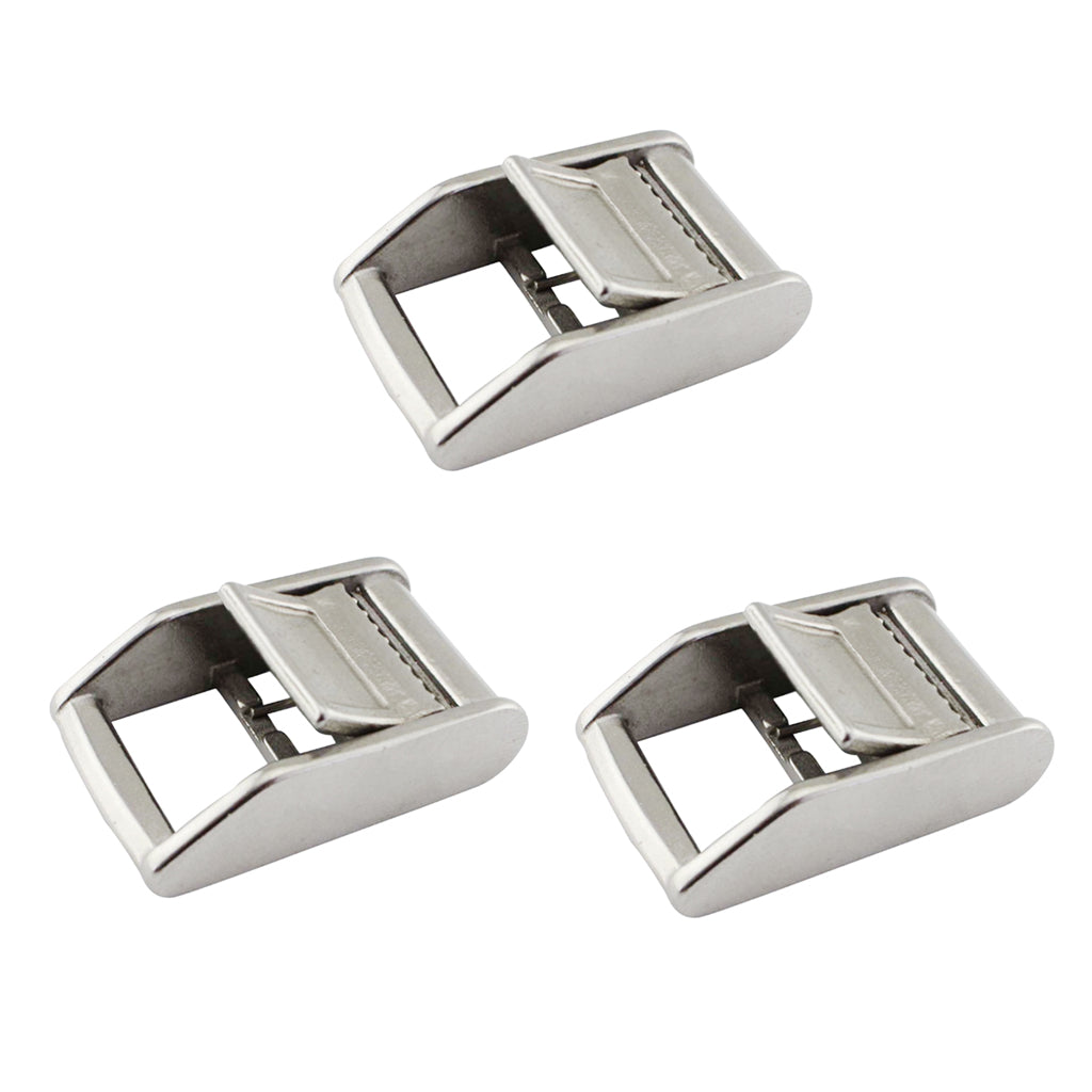 3PCS Stainless Steel Tie Downs Cam Buckle 1" Belt Cambuckle Straps