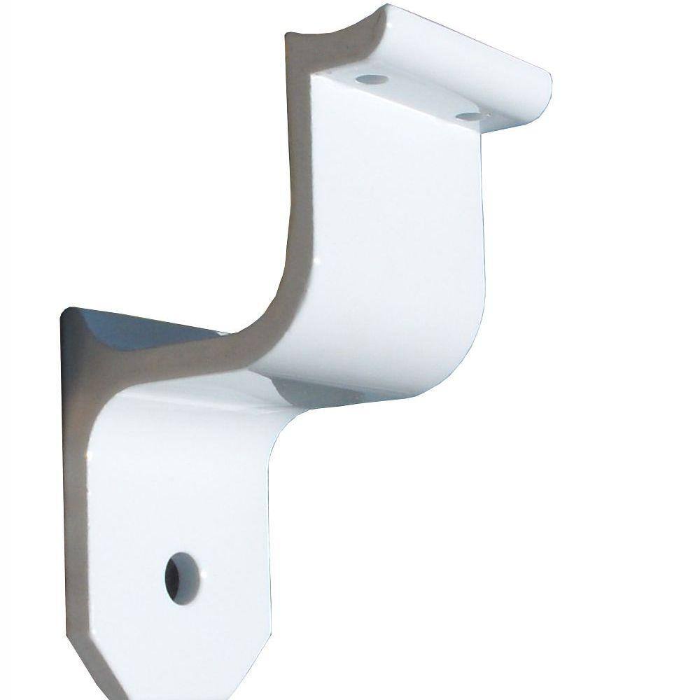 EZ Handrail 1.9 in. Aluminum Round ADA Handrail White Wall Bracket EZA200-W