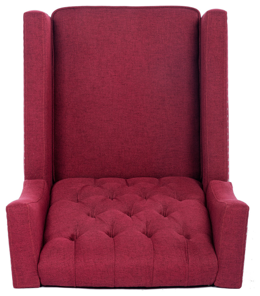 27 quotWide Tufted Fabric Wingback Chair   Contemporary   Armchairs And Accent Chairs   by AquaView Inc  Houzz