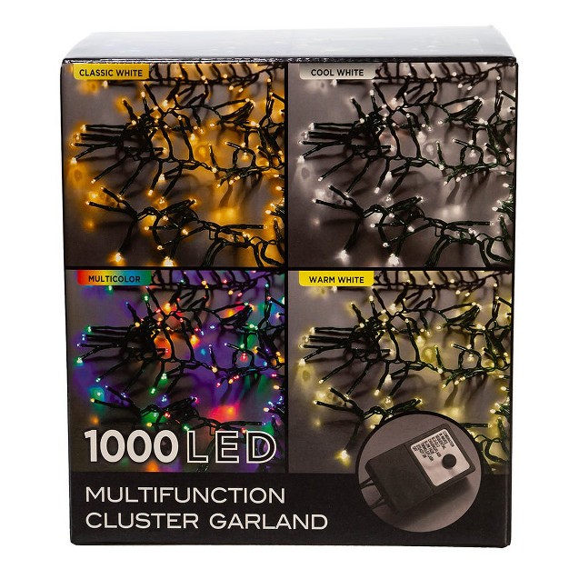 Kurt Adler Cul 1000 Light 33 foot Cluster Light Set With Cool White 3mm Led Bulbs