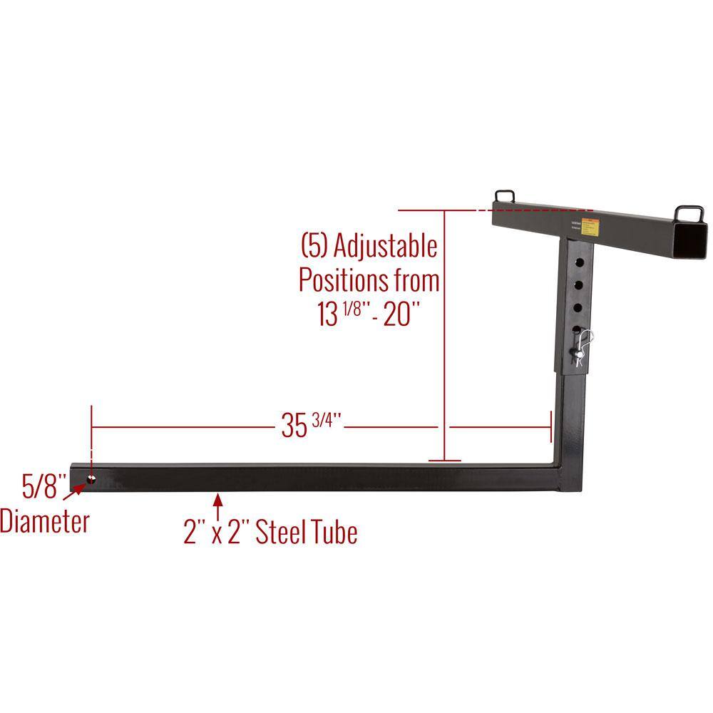 Elevate Outdoor Pickup Truck Bed Extender Class III IV Hitch Receiver TBE-48