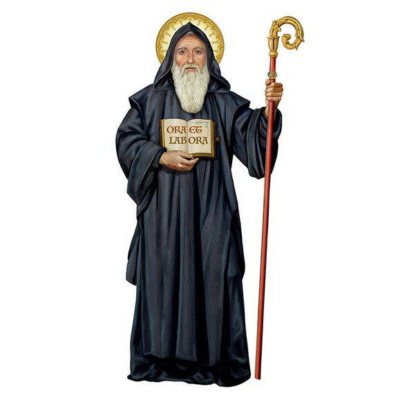 Gerffert L6613 Saint Benedict Wall Plaque With Saw...