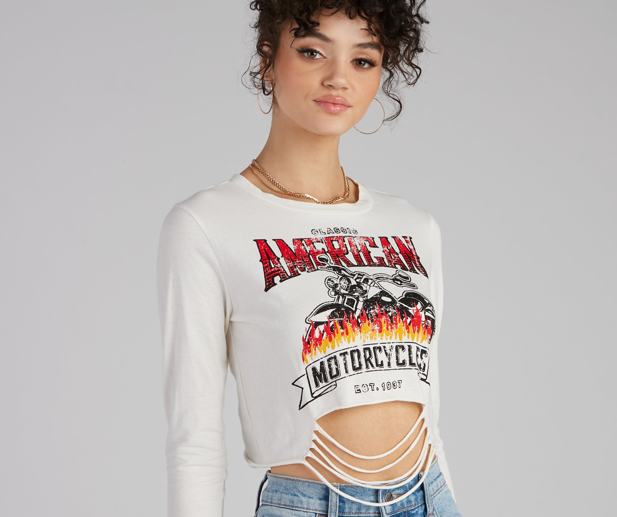 Classic American Slash Graphic Top