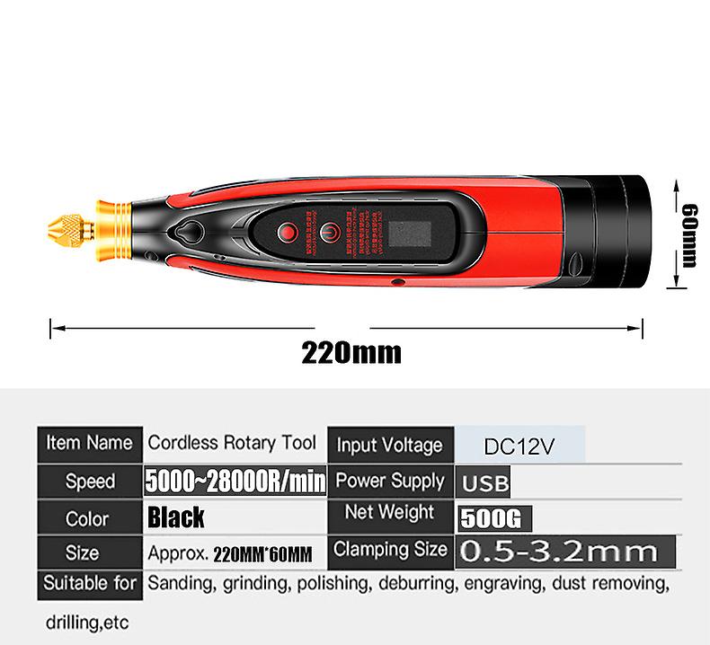 Born Pretty 28000rmp Digital Display Mini Drill Electric Mini Grinder Set Drill Usb Charging Rotary Tools With Engraving Accessories Kits