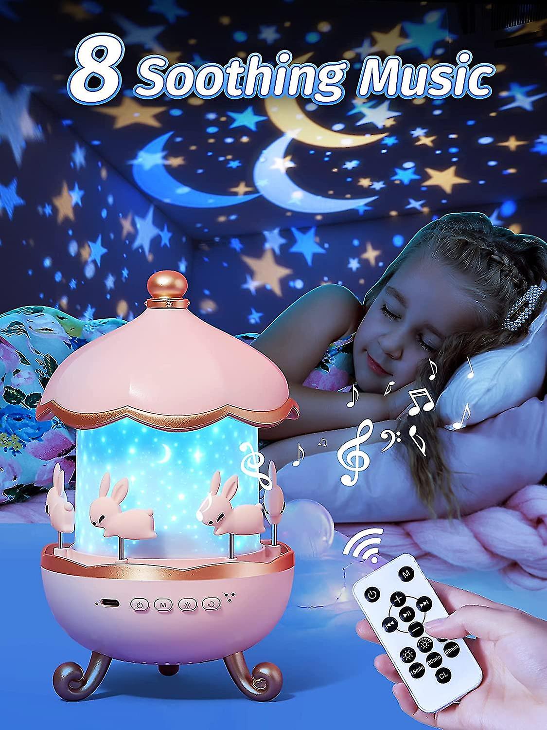 Star Projector Night Light Kids，white Noise Machine Baby Night Light Projector，timer Remote Baby Sensory Lights， Baby Girl Gift Kawaii Room Decor