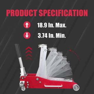 Big Red 3-Ton Low-Profile Aluminum Floor Jack with Dual Piston Speedy Lift AT830003XLR